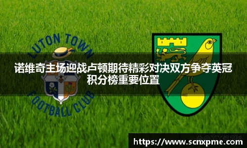 诺维奇主场迎战卢顿期待精彩对决双方争夺英冠积分榜重要位置